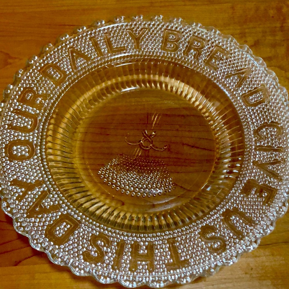 Vintage Glass bread platter